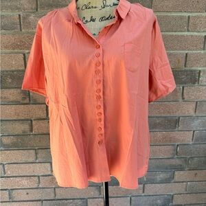 Jimmeiyi Chic Coral Button-Down Shirt Size Large